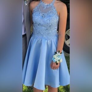 Light Blue Lace Prom/Grad Dress